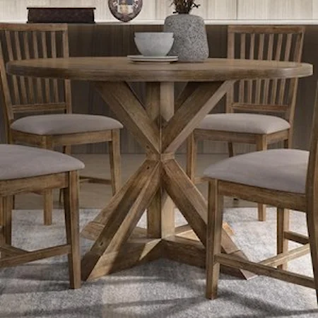 Transitional Dining Table with "X" Shape Base